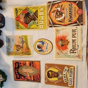 Black americana, " RHUM, unused can labels ( 7) labels Rare
